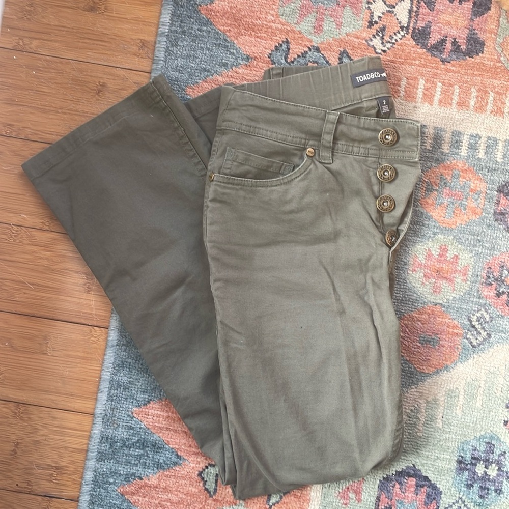 Toad&Co Olive Green Wide Leg Jeans